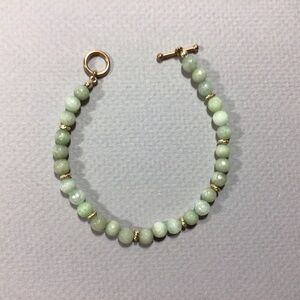 SOLD. Green garnet and Gold Filled Bracelet